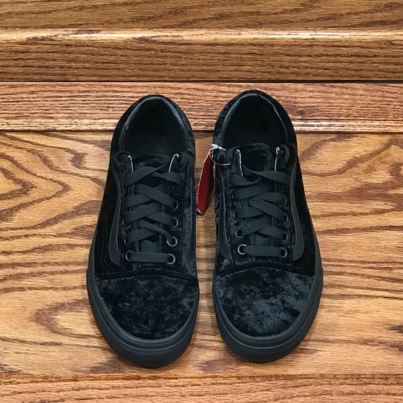Vans Old Skool Velvet Black Black Shoes - Picture 4 of 8